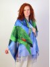 Parrot Oil Painting Design Fashion Scarf W/ Fringes